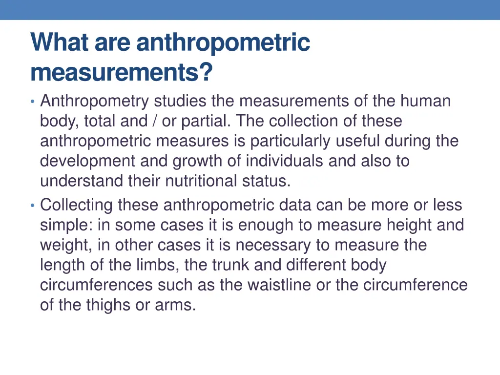 what are anthropometric measurements