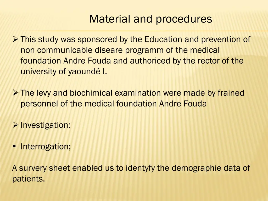 material and procedures