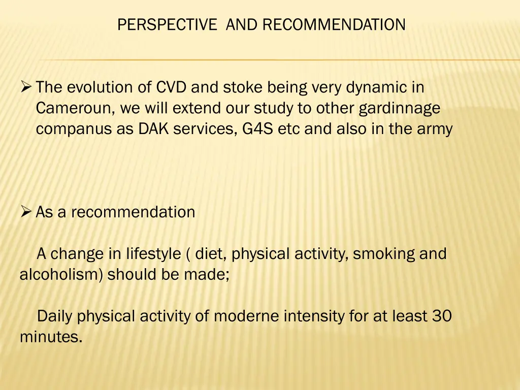 perspective and recommendation