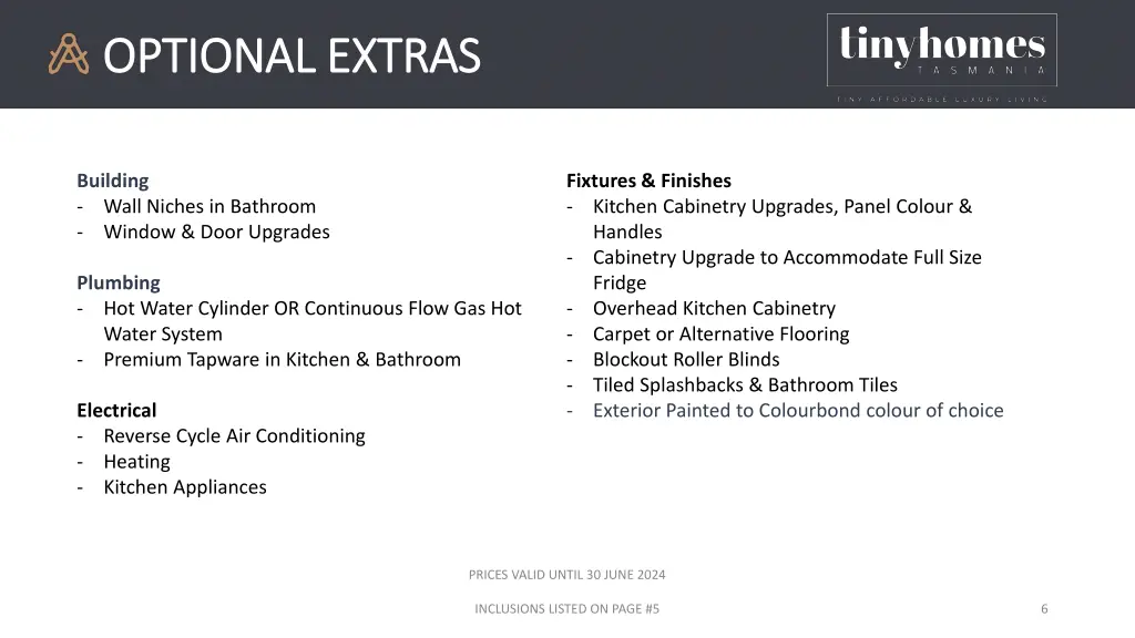 optional extras optional extras