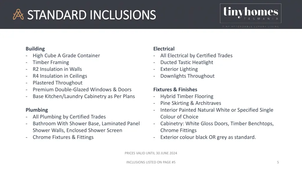 standard inclusions standard inclusions