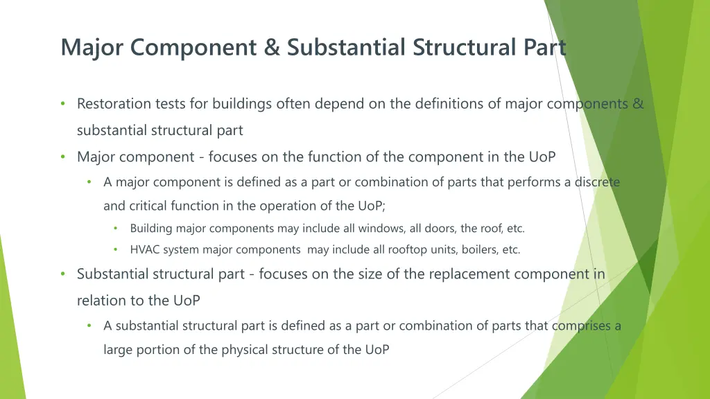 major component substantial structural part