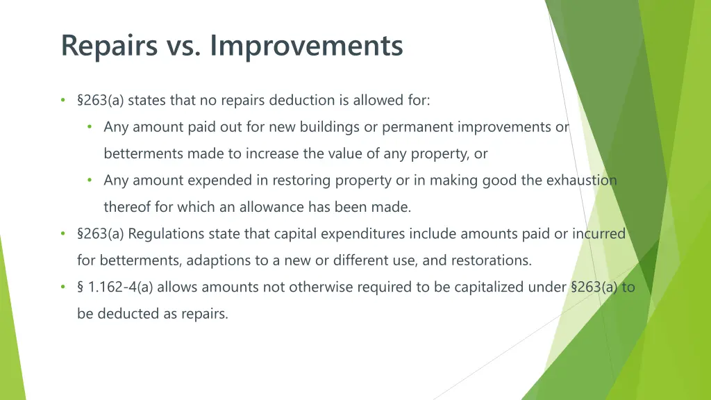 repairs vs improvements 1