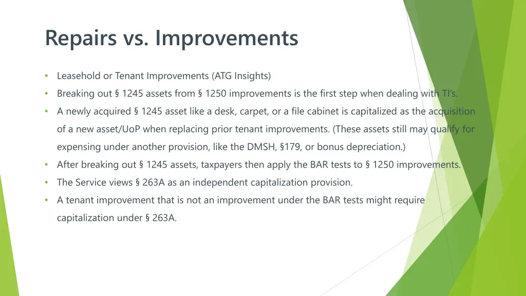 repairs vs improvements 2