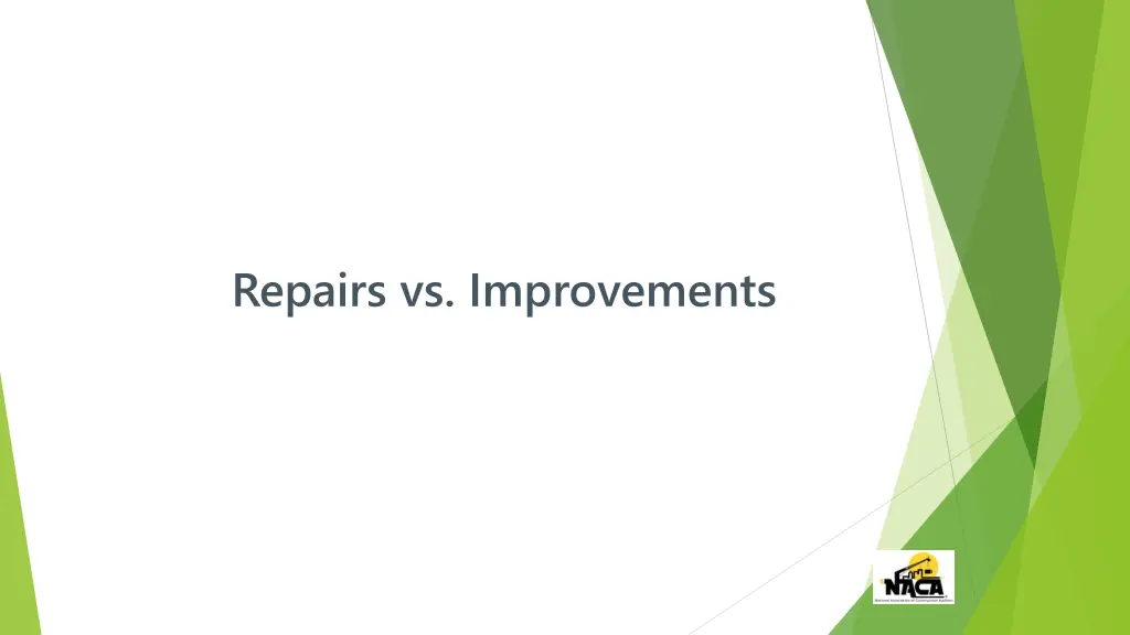repairs vs improvements