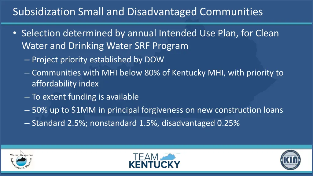 subsidization small and disadvantaged communities