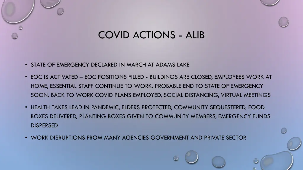 covid actions alib