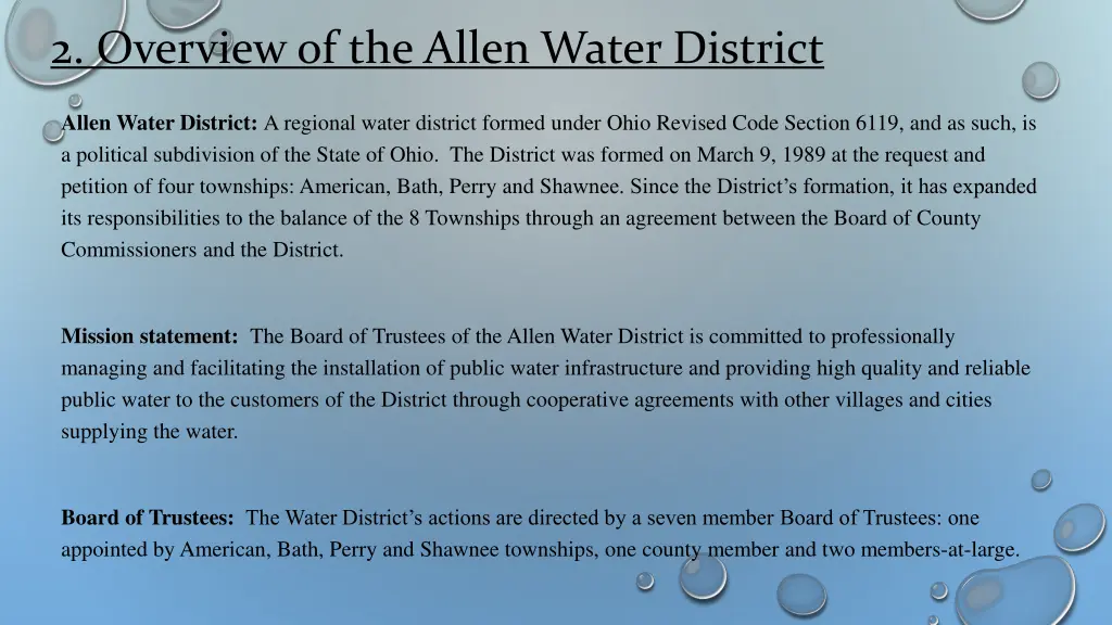 2 overview of the allen water district