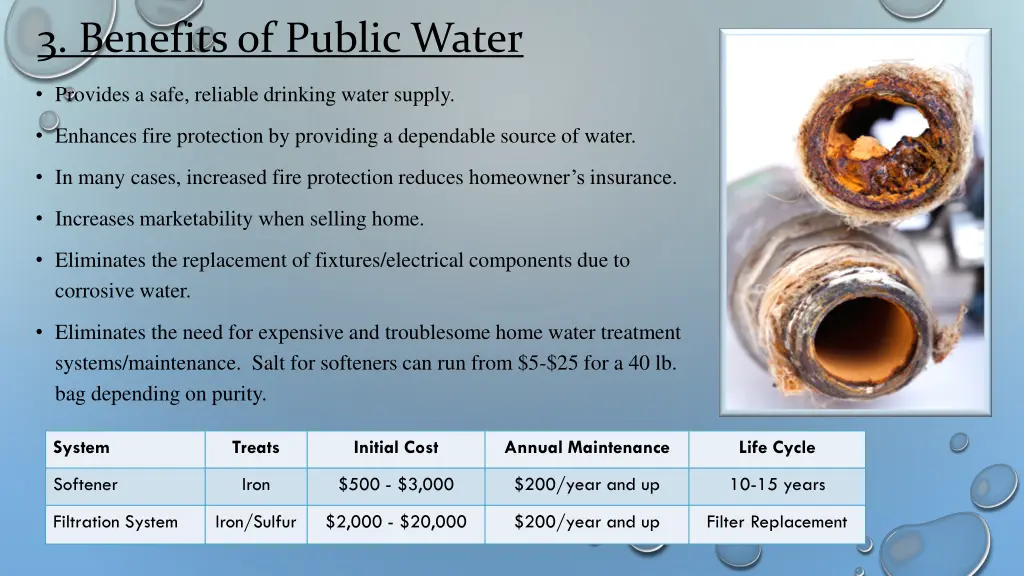 3 benefits of public water