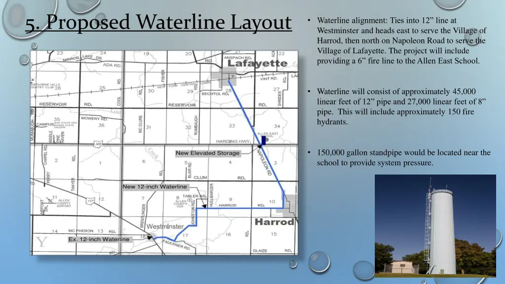 5 proposed waterline layout