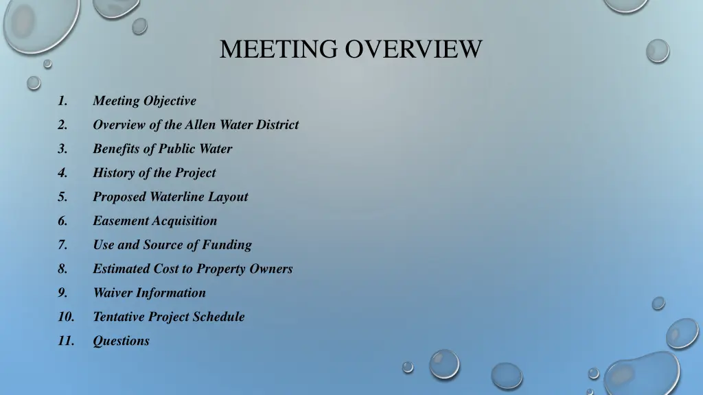 meeting overview