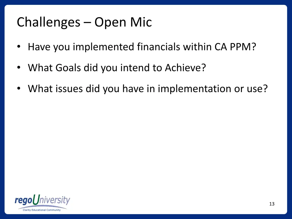 challenges open mic