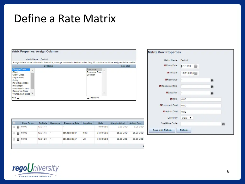 define a rate matrix