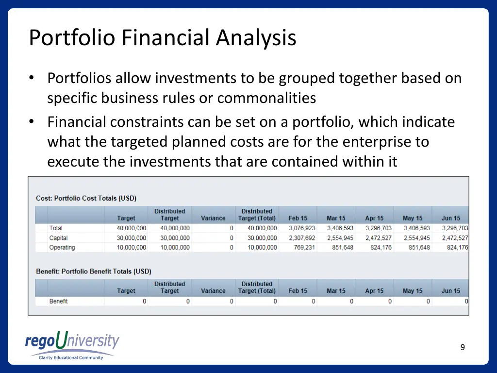 portfolio financial analysis
