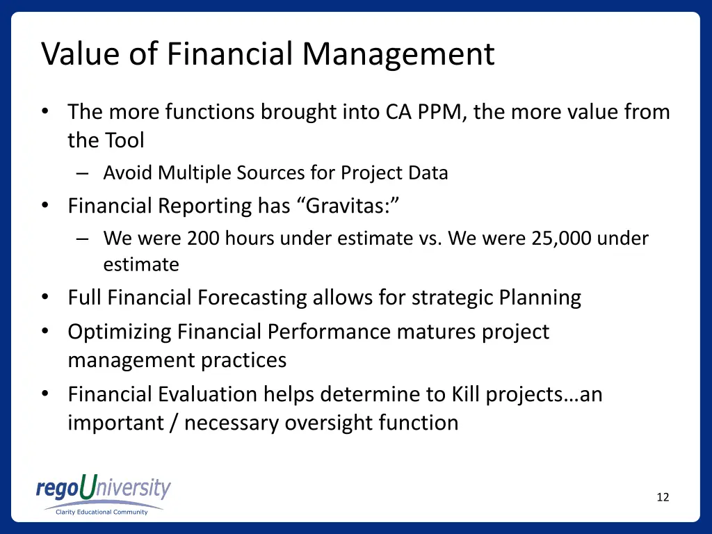 value of financial management
