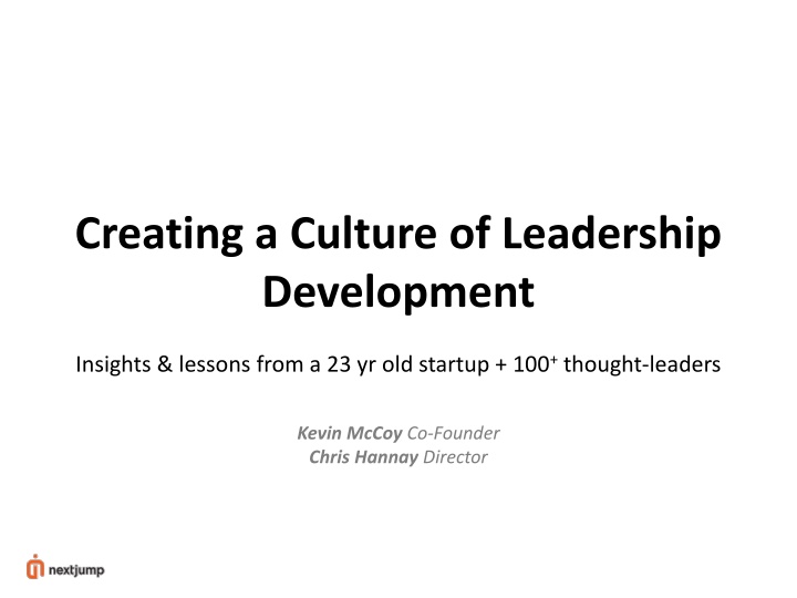 creating a culture of leadership development