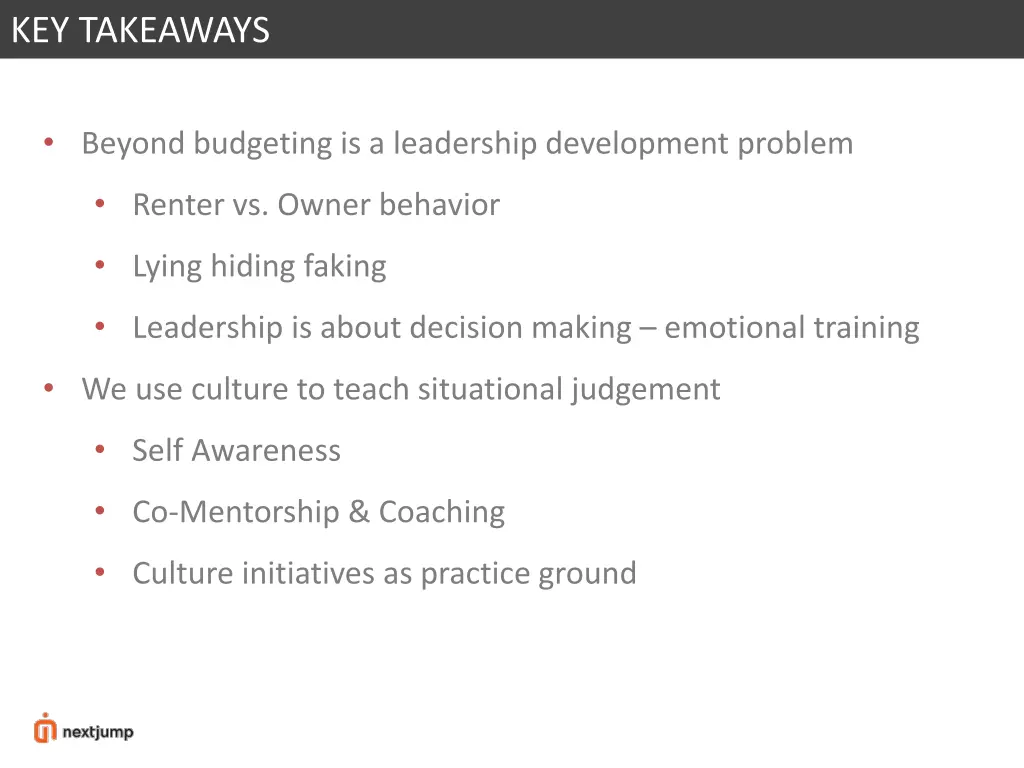 key takeaways