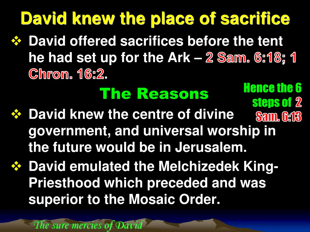 david knew the place of sacrifice david offered