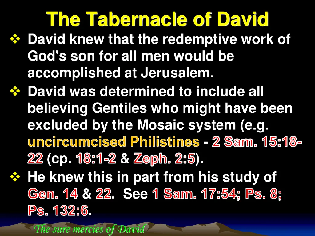 the tabernacle of david david knew that