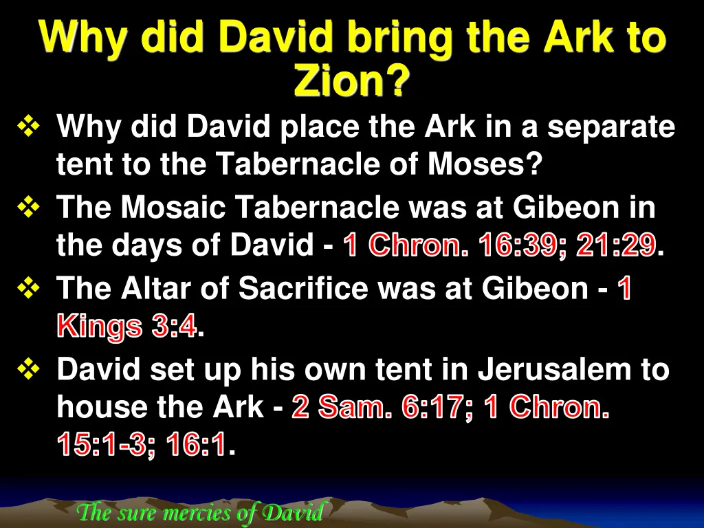 why did david bring the ark to zion why did david