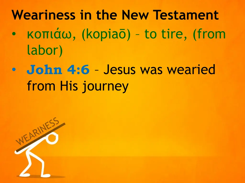 weariness in the new testament 1