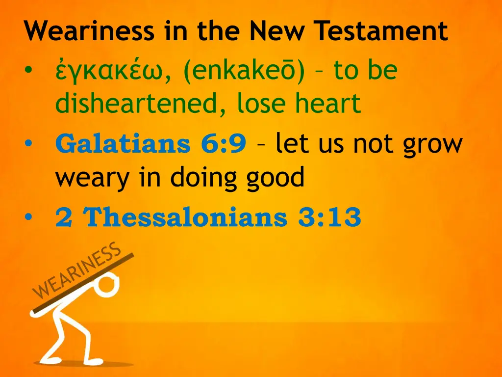 weariness in the new testament 3