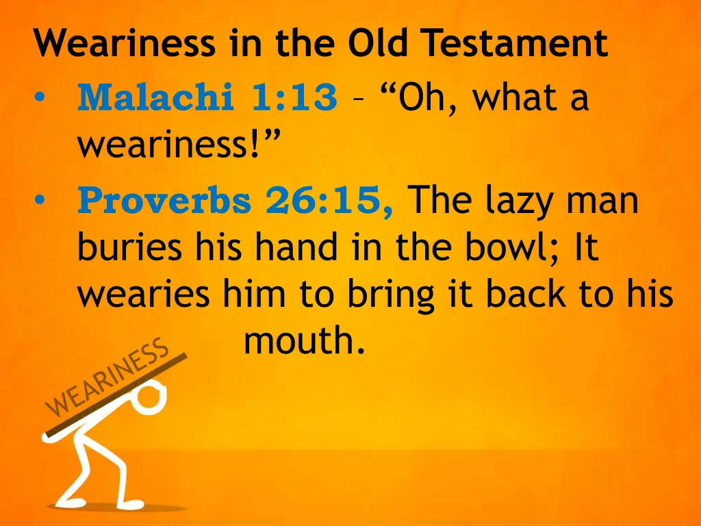 weariness in the old testament