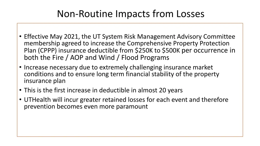 non routine impacts from losses 2