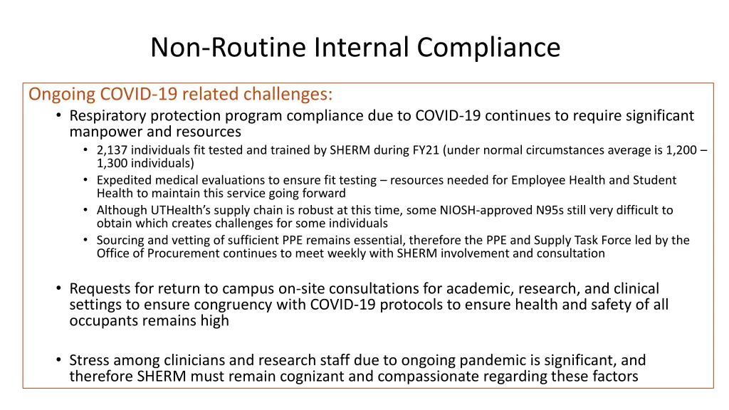 non routine internal compliance 1