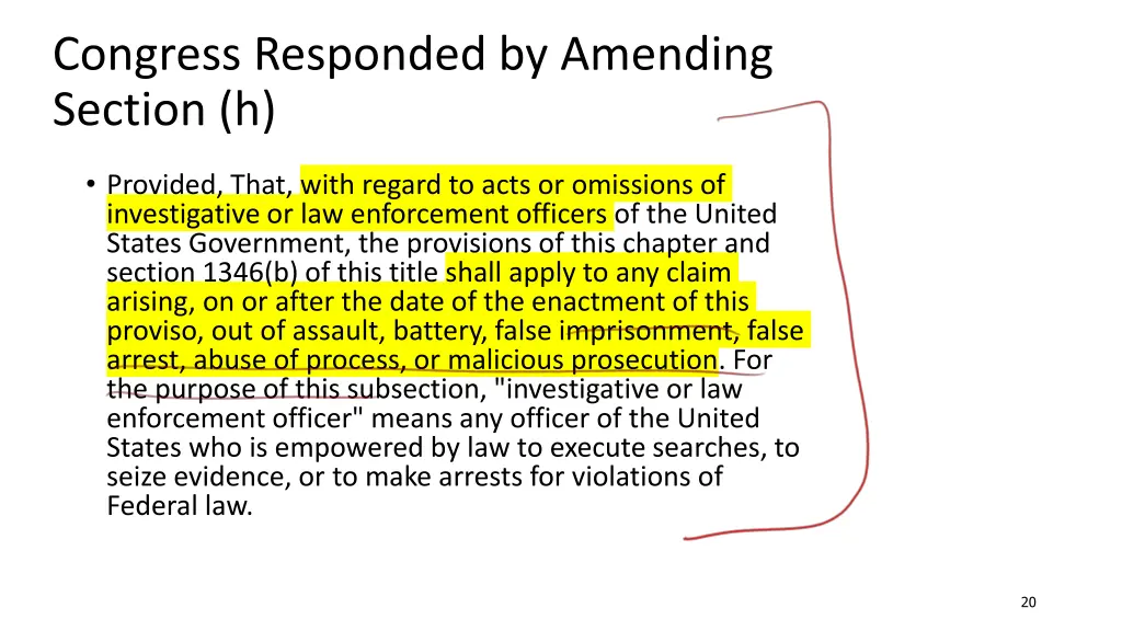 congress responded by amending section h