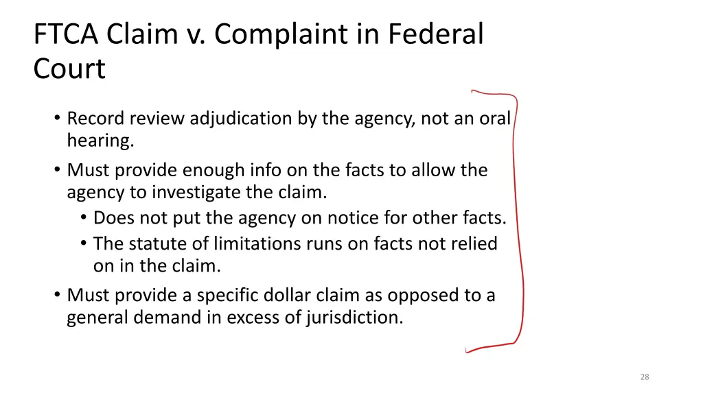 ftca claim v complaint in federal court
