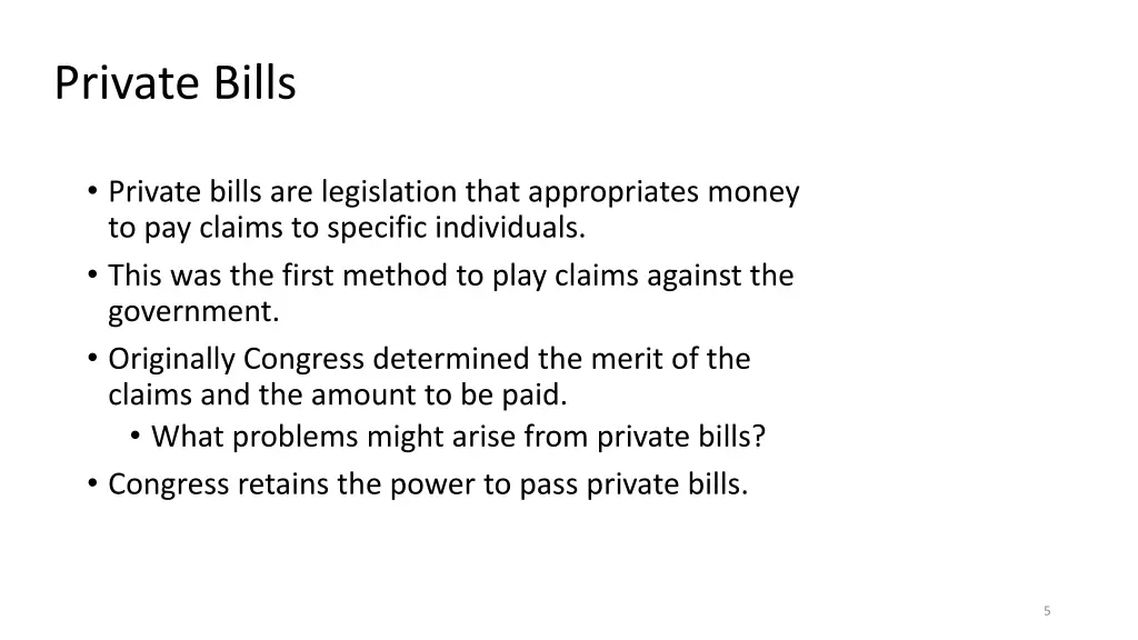 private bills