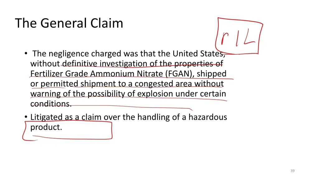 the general claim