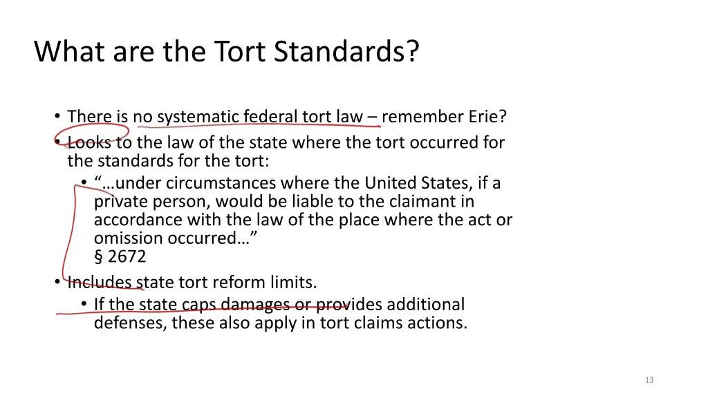 what are the tort standards
