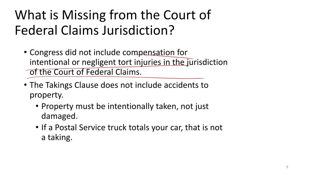 what is missing from the court of federal claims