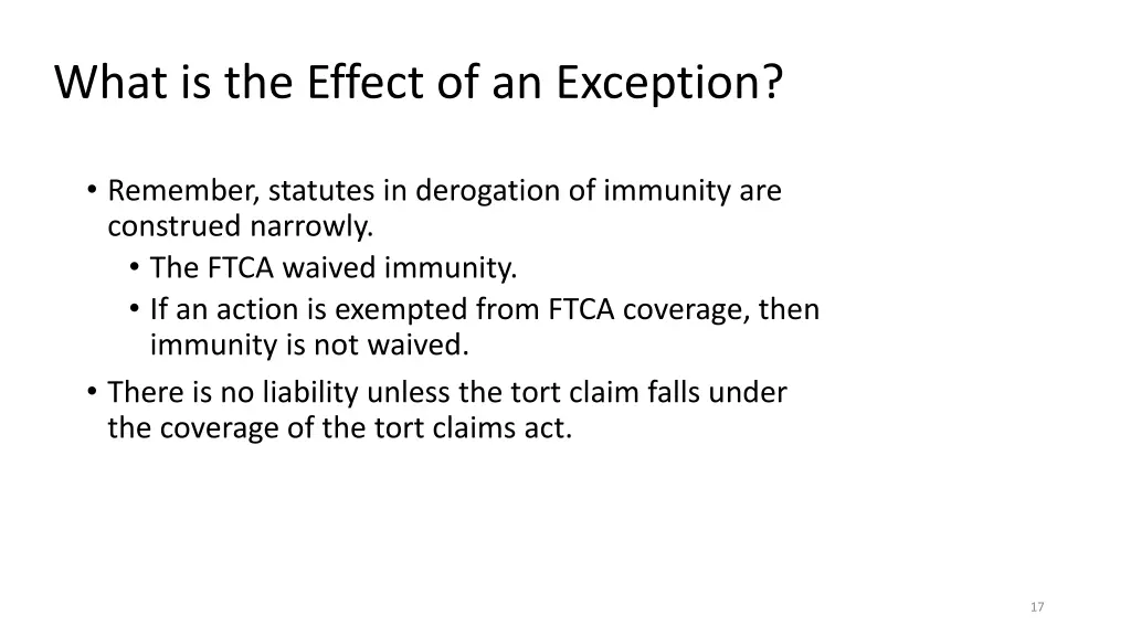 what is the effect of an exception