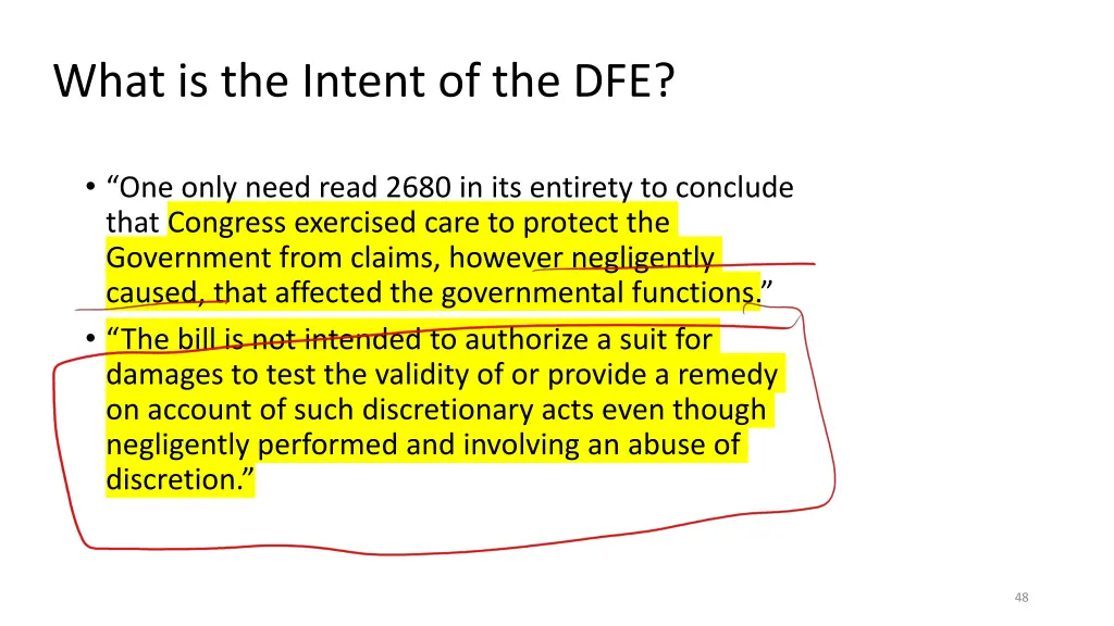 what is the intent of the dfe