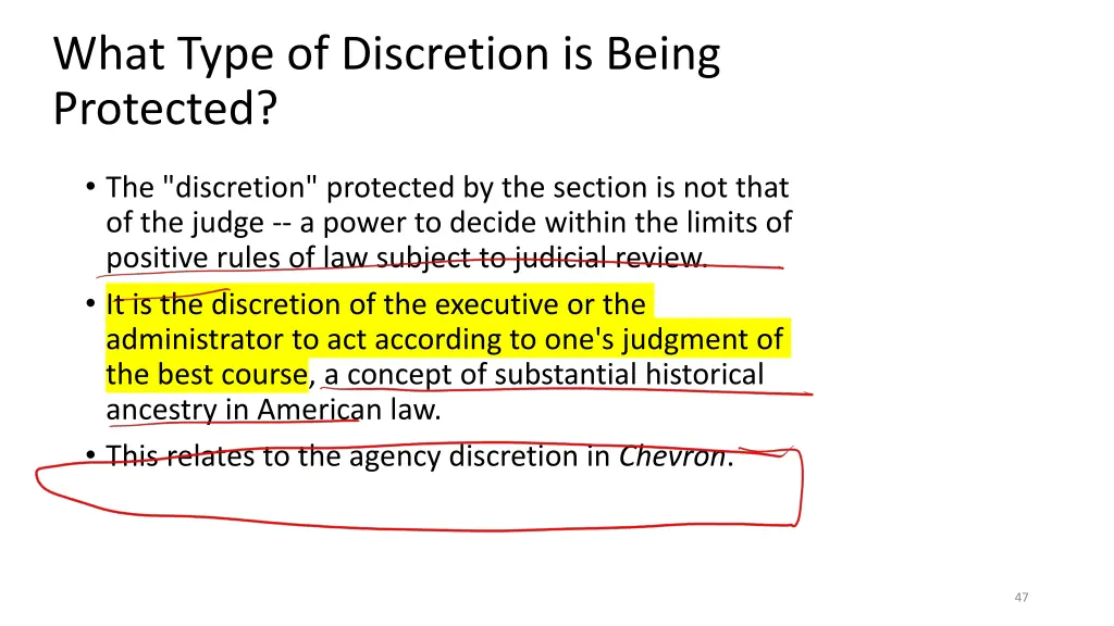 what type of discretion is being protected