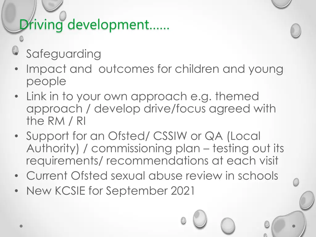 driving development