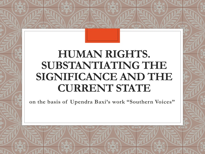 human rights substantiating the significance