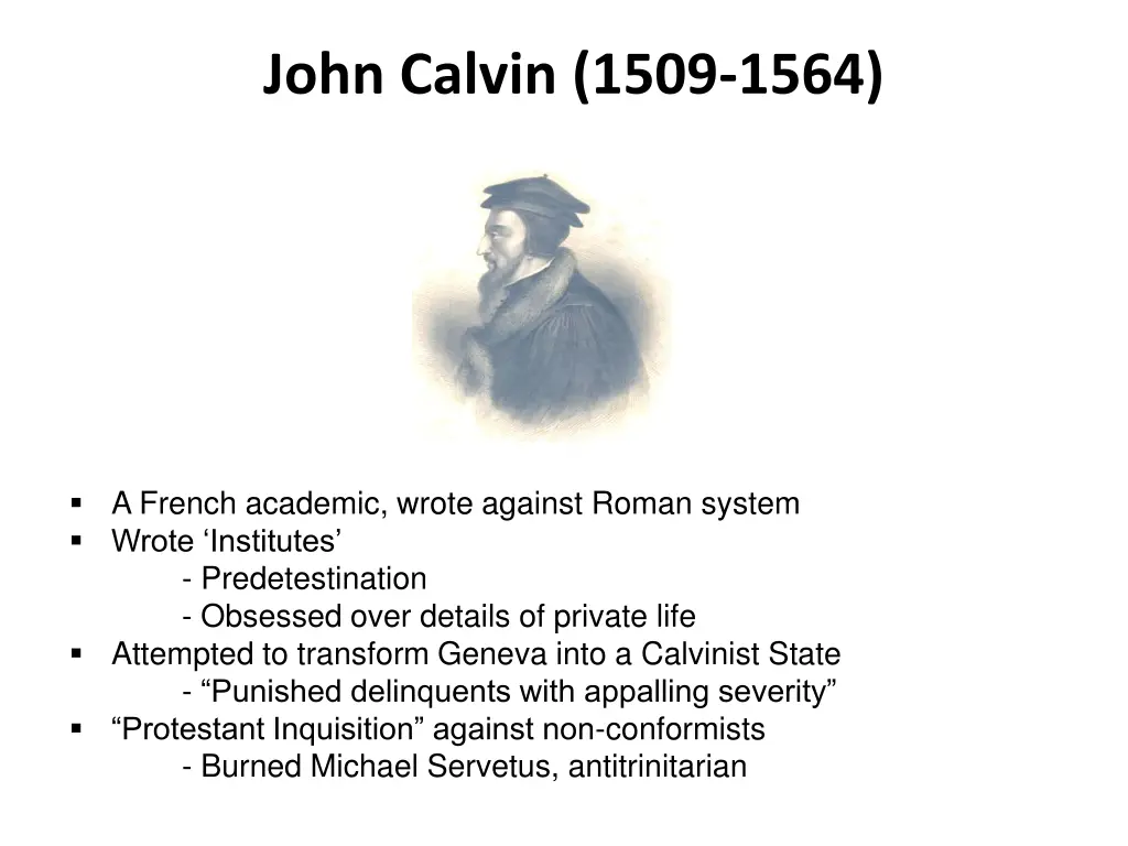 john calvin 1509 1564