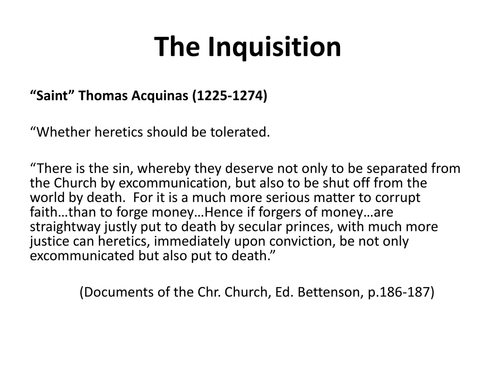 the inquisition