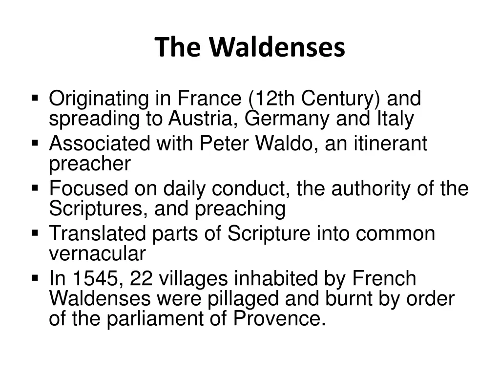 the waldenses