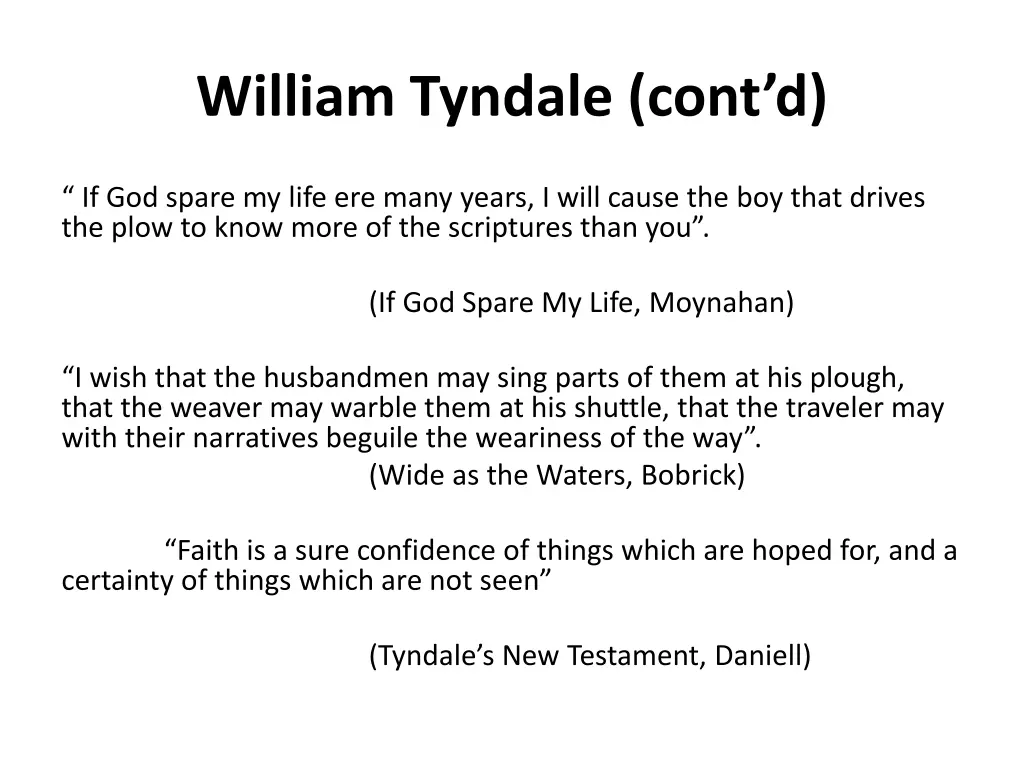 william tyndale cont d