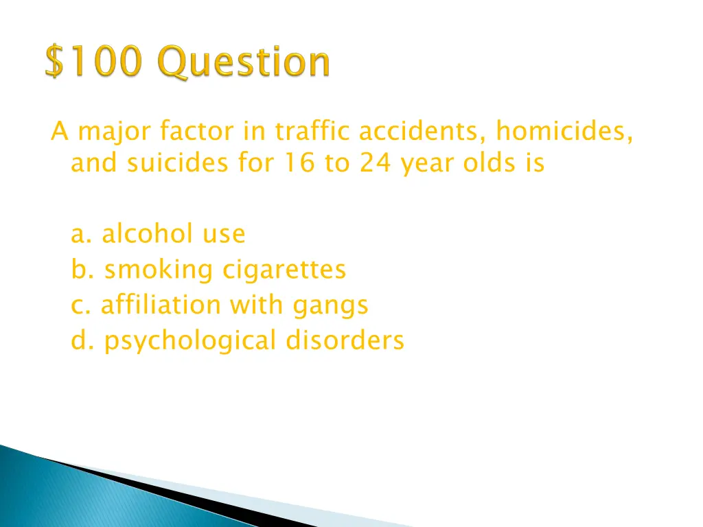 a major factor in traffic accidents homicides