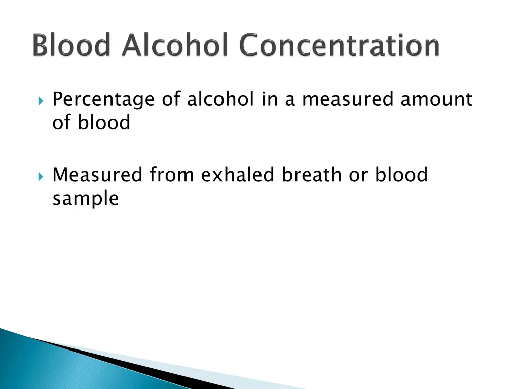 percentage of alcohol in a measured amount