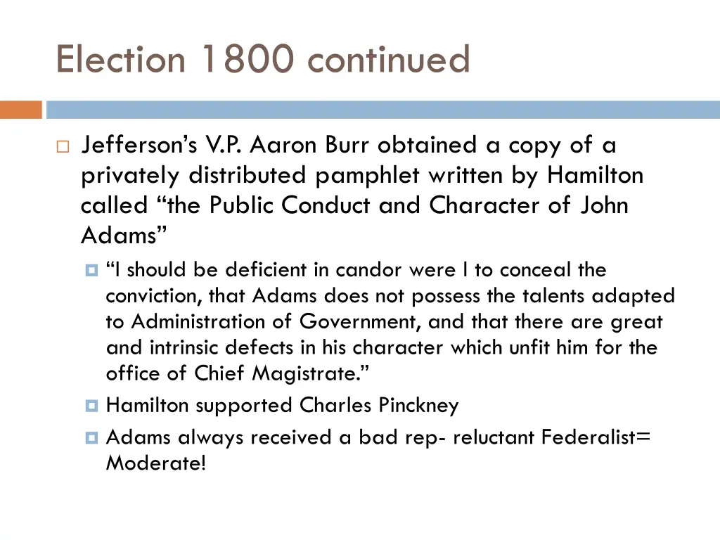 election 1800 continued
