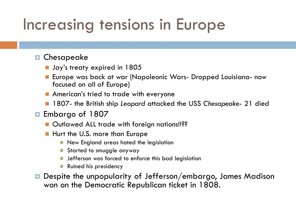 increasing tensions in europe
