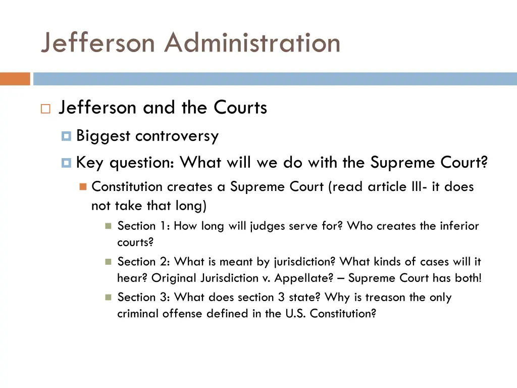 jefferson administration 1