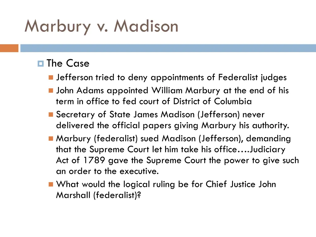 marbury v madison 1